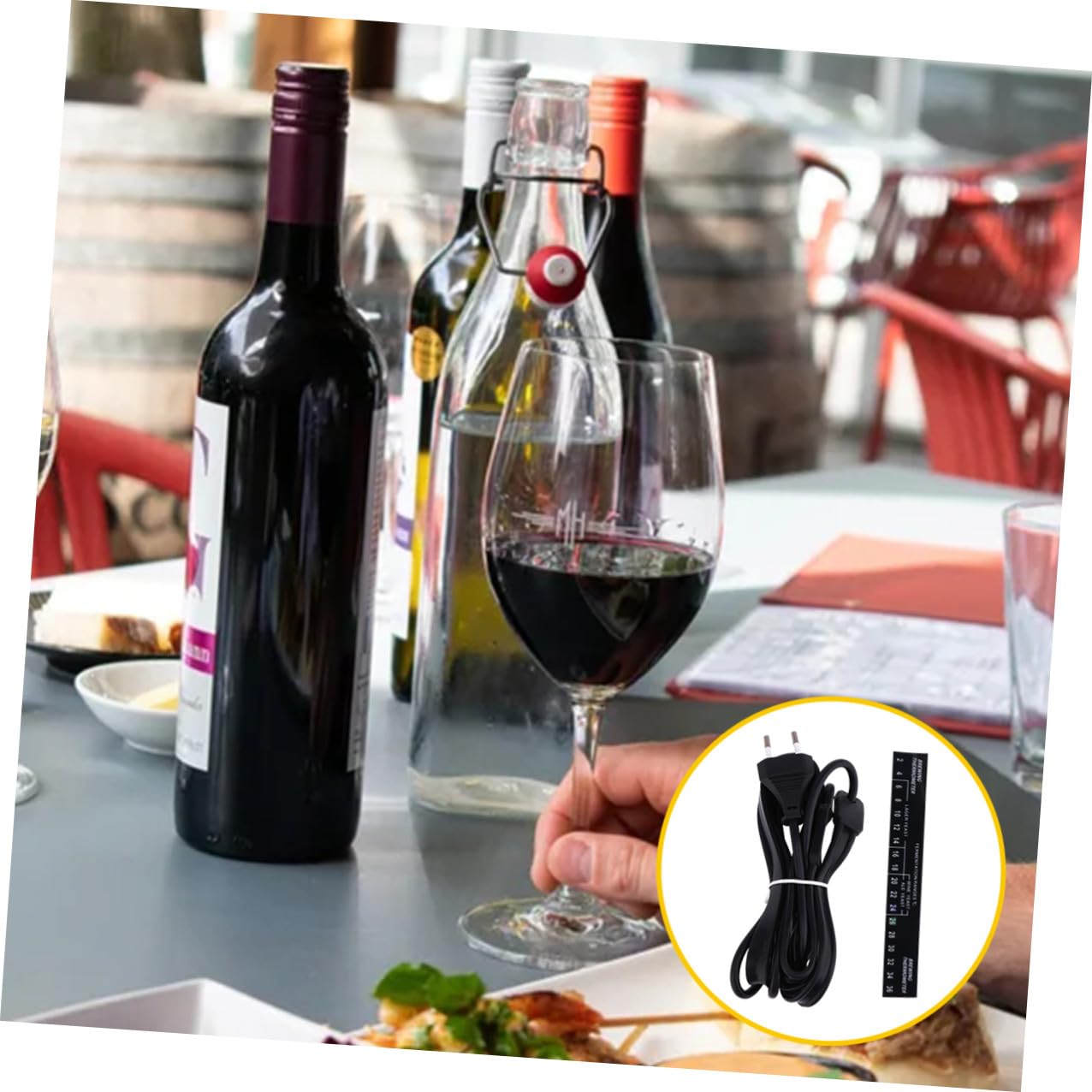 NOLITOY Cintura Riscaldante Elettrica per Fermentazione Nero in Silicone Connettore EU, Alta Efficienza per Keg e Fermentatore, Riscaldamento Completo per Birra e Vino