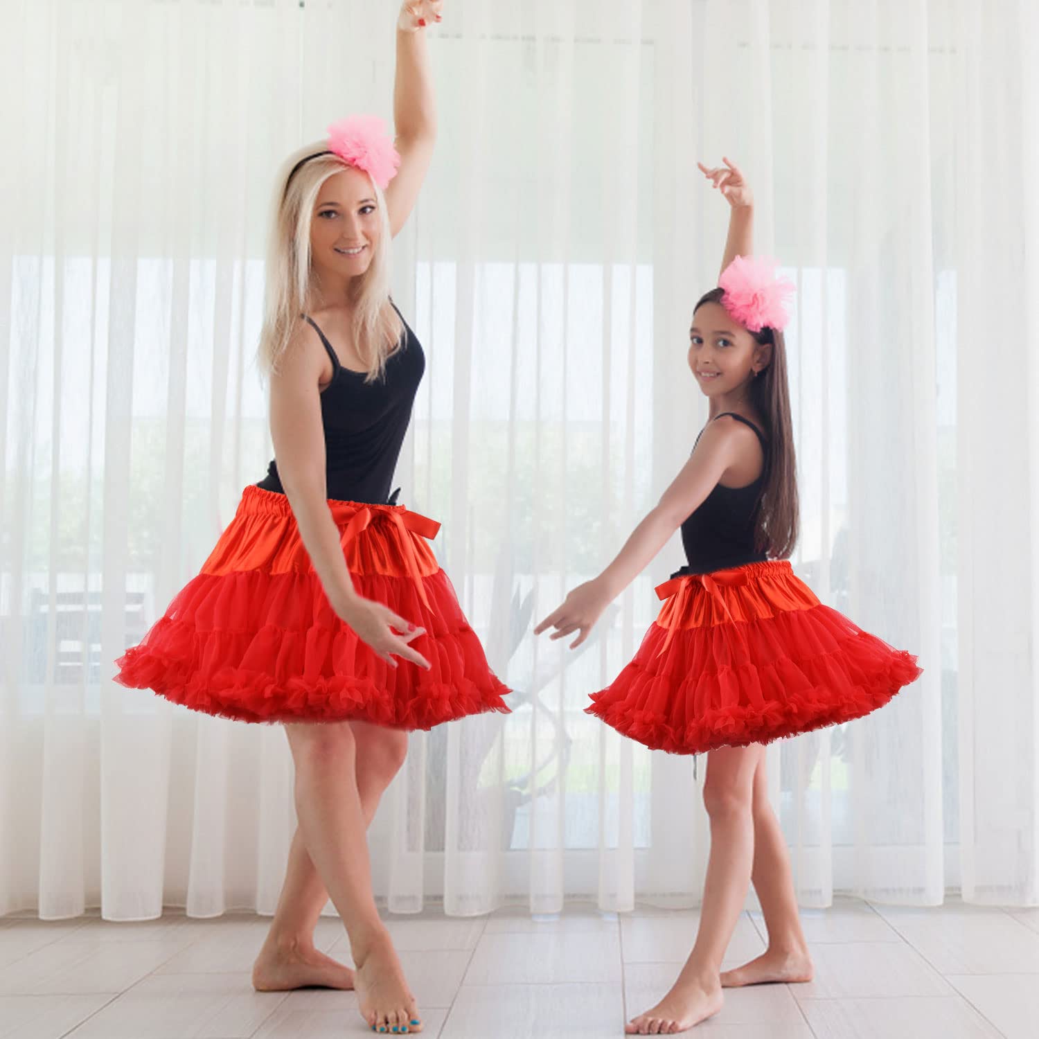 discoball Mädchen Rock Tulle Ballett Tutu überlagert Rüsche Tröckchen Tanz Tüllrock Petticoat Kostüme