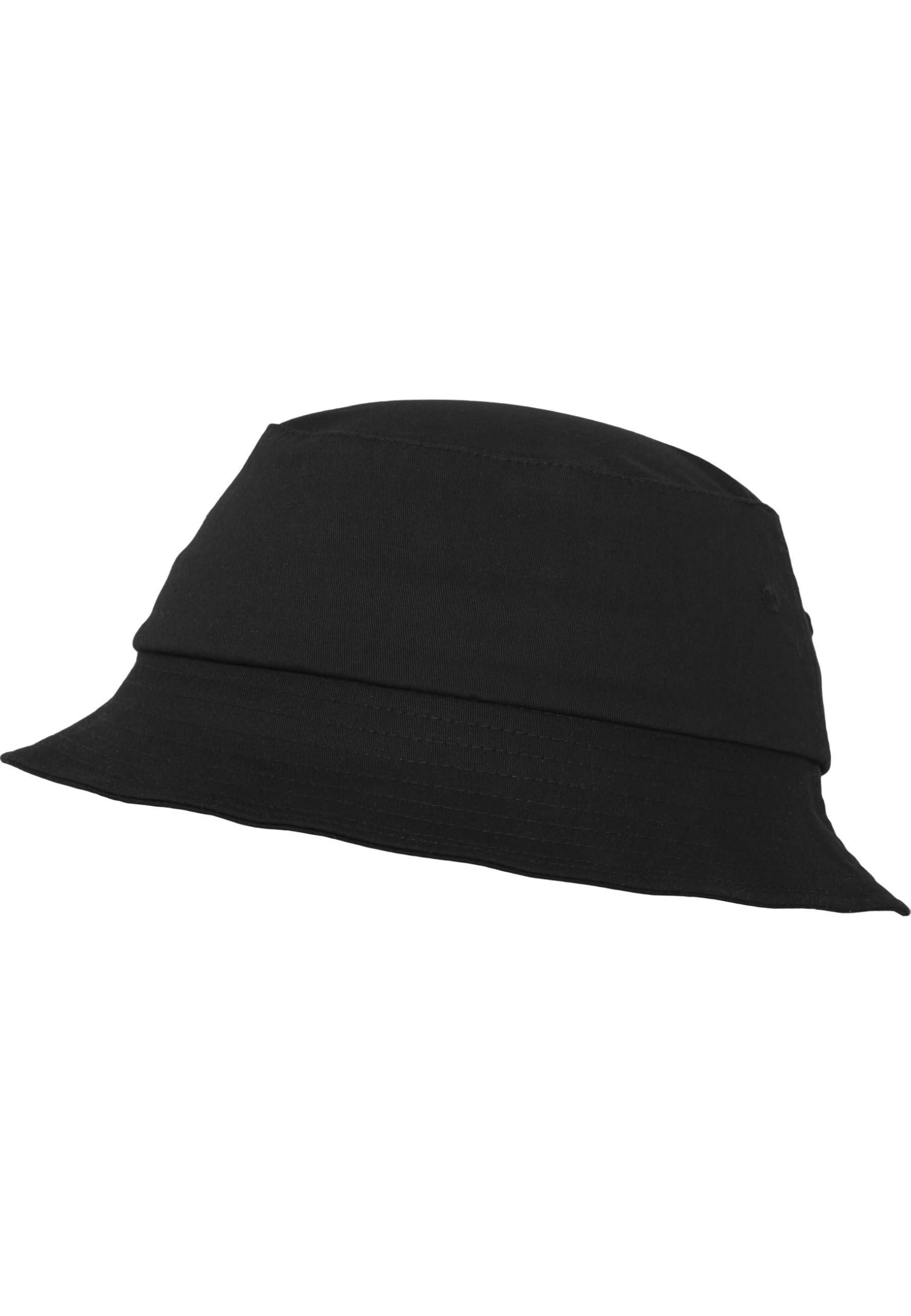 Flexfit Cotton Twill Bucket Hat Unisex Kapelusz Wędkarski, Czarny