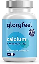 Calcium + Vitamin D3 - High Dose with 800 mg Calcium Carbonate + 1000 IU Vitamin D3 per Daily Dose - 180 Vegetarian Tablets (3 Months) - Laboratory Tested, No Additives, Made in Germany