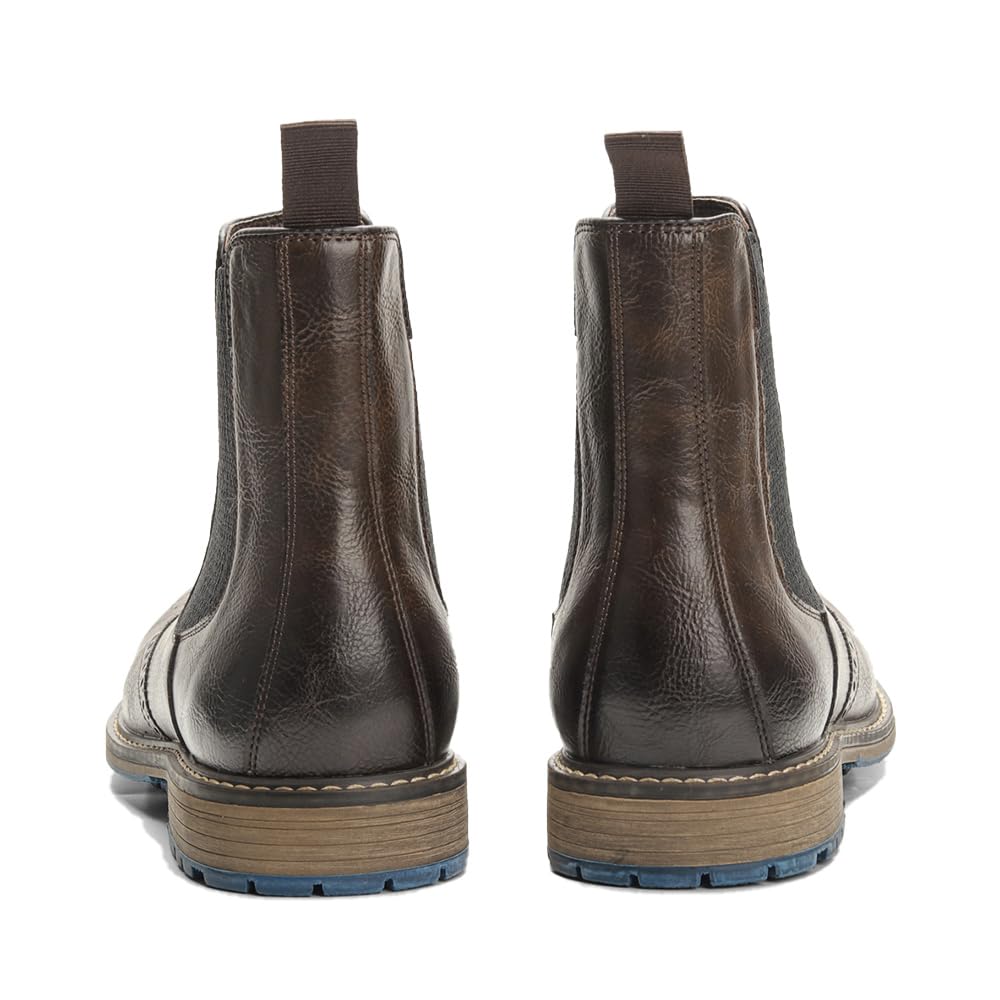 Harssidanzar Uomini Chelsea Boots,elegante e confortevole pelle Slip On Casual Dress Boots Slip-On Boots Scarpe per gli uomini KM304EU