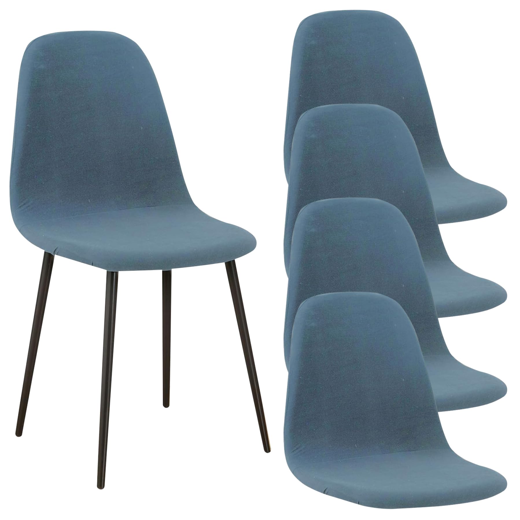 Housse de chaise sans accoudoirs x4 moderne et extensible pour salle à manger