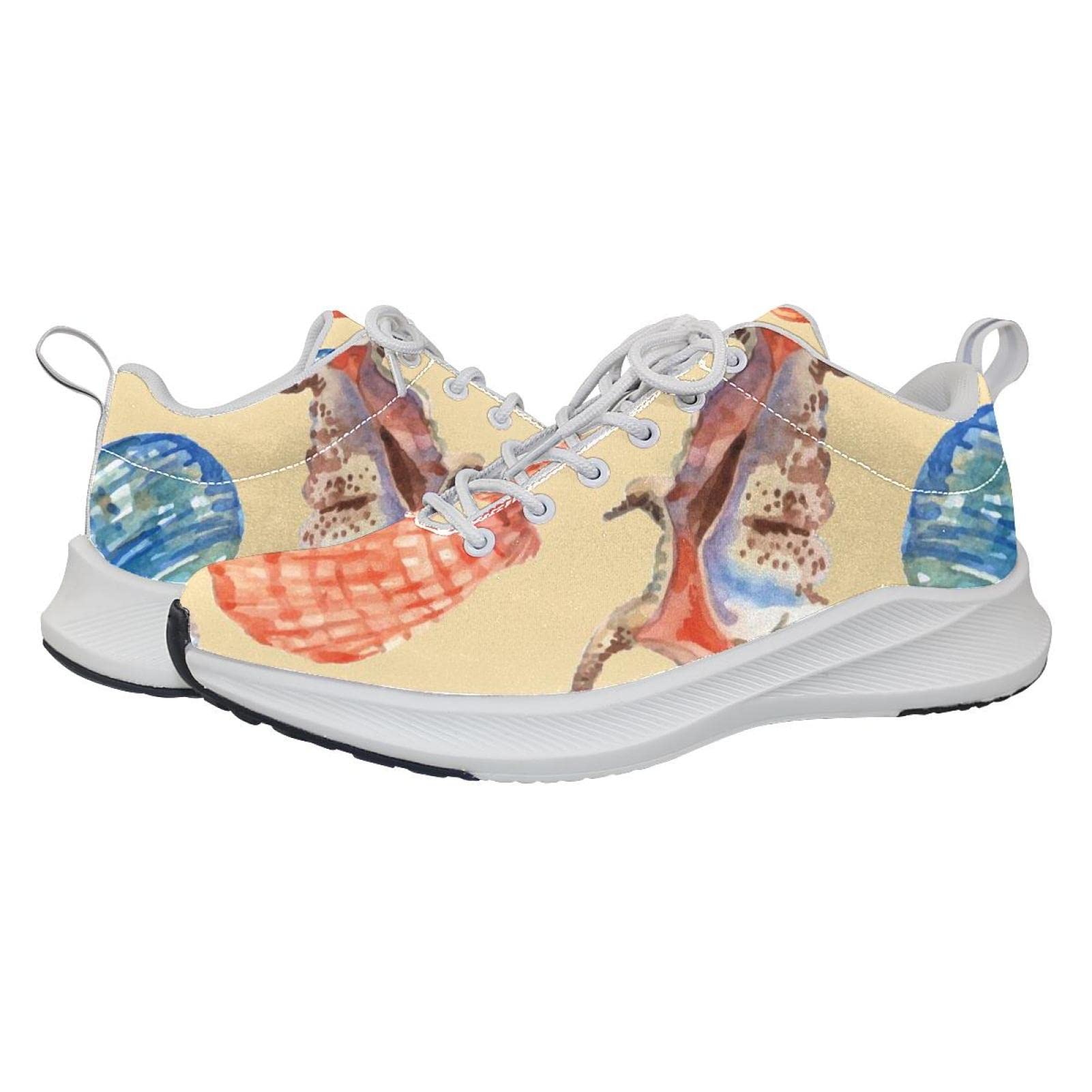 Scarpe da ginnastica uomo personalizzate Scarpe da passeggio leggere Running Athletic Casual Sneakers marine conchiglie modello stella marina, multicolore, 36 1/3 EU