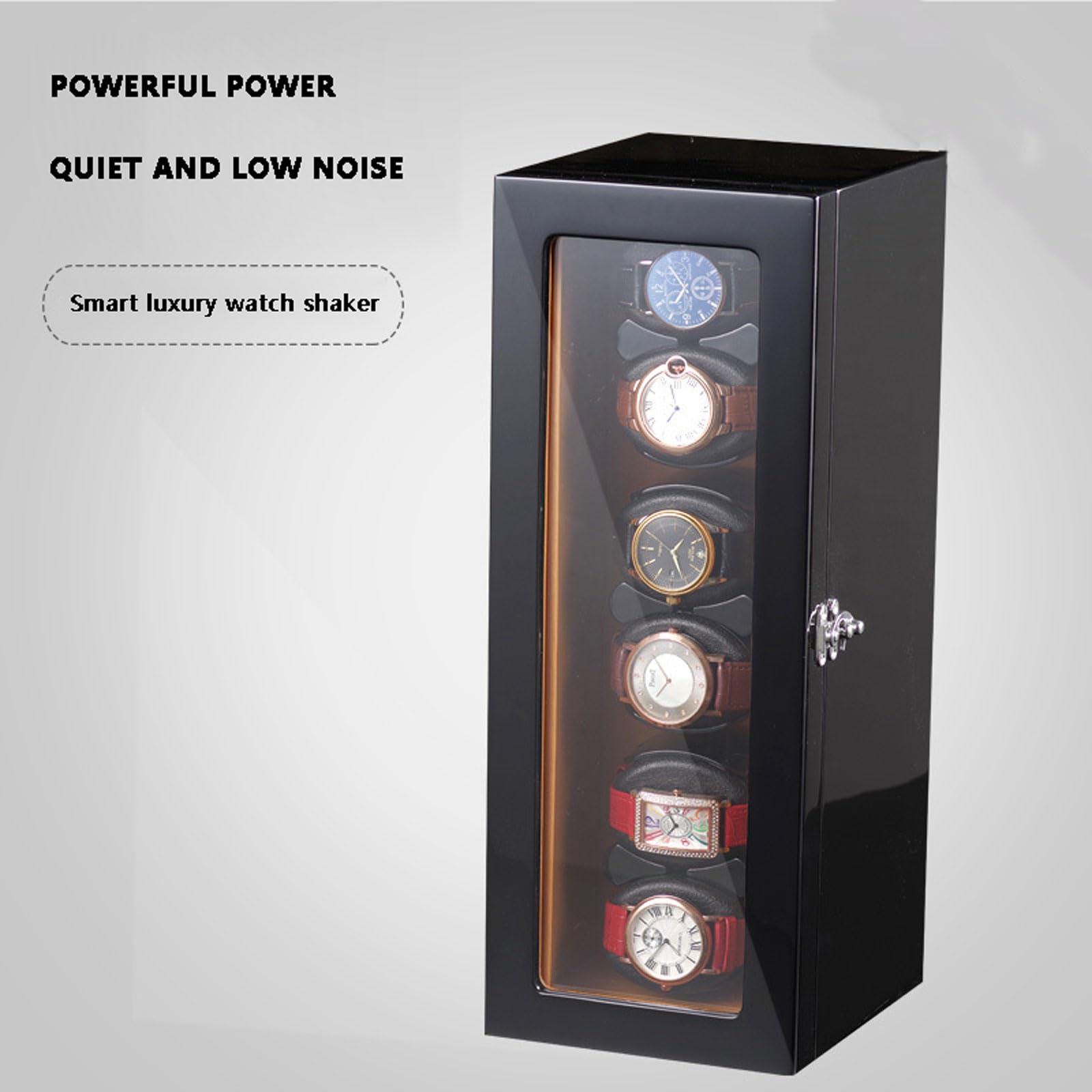Automatic Watch Winder für 6 Uhren, Luxus -Uhr -Aufbewahrungsbox, Acrylfenster -Display -Hülle, Auto Watch Winder für Männer und Frauen, mit super ruhigem Motor LWX
