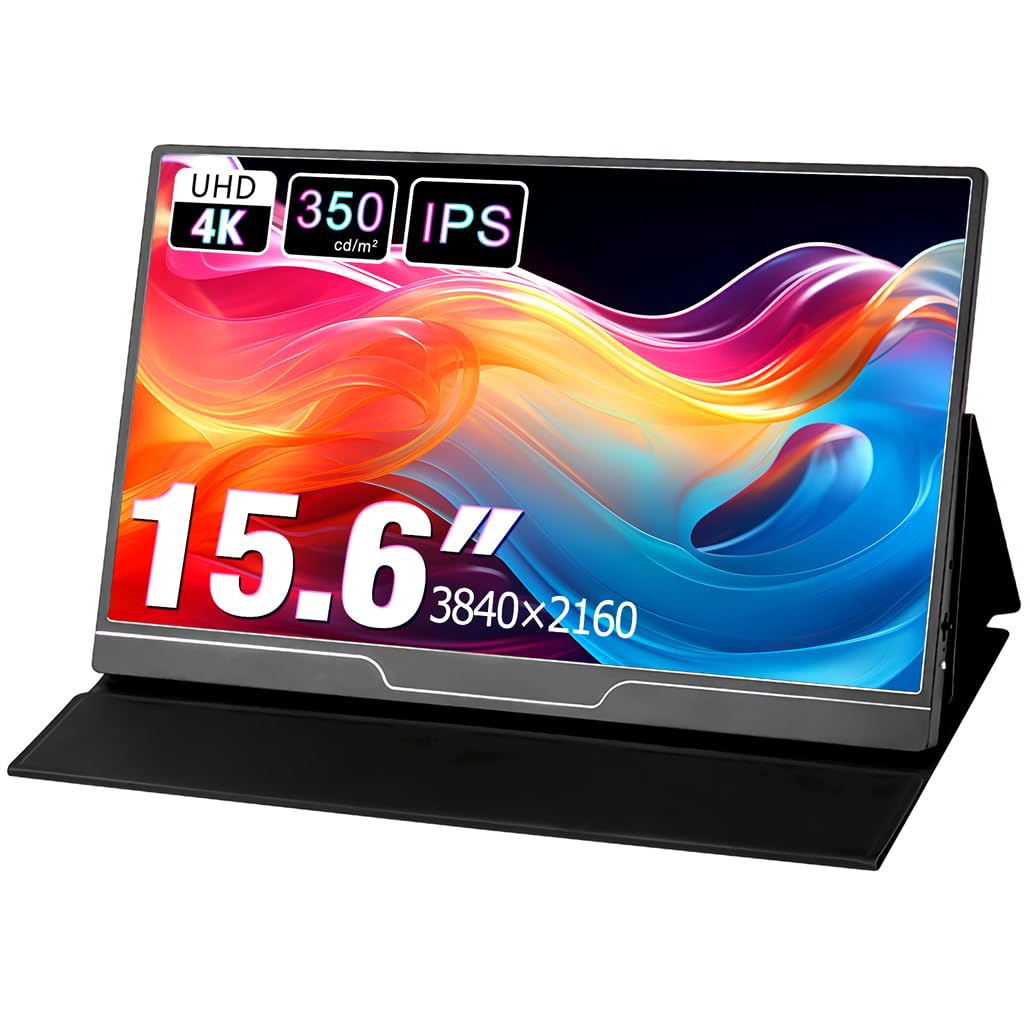 Bimawen 4K 15.6" Portable Monitor 15.6 inch,10 Point Touchscreen with Built-in Speaker,4mm to 10mm Thickness