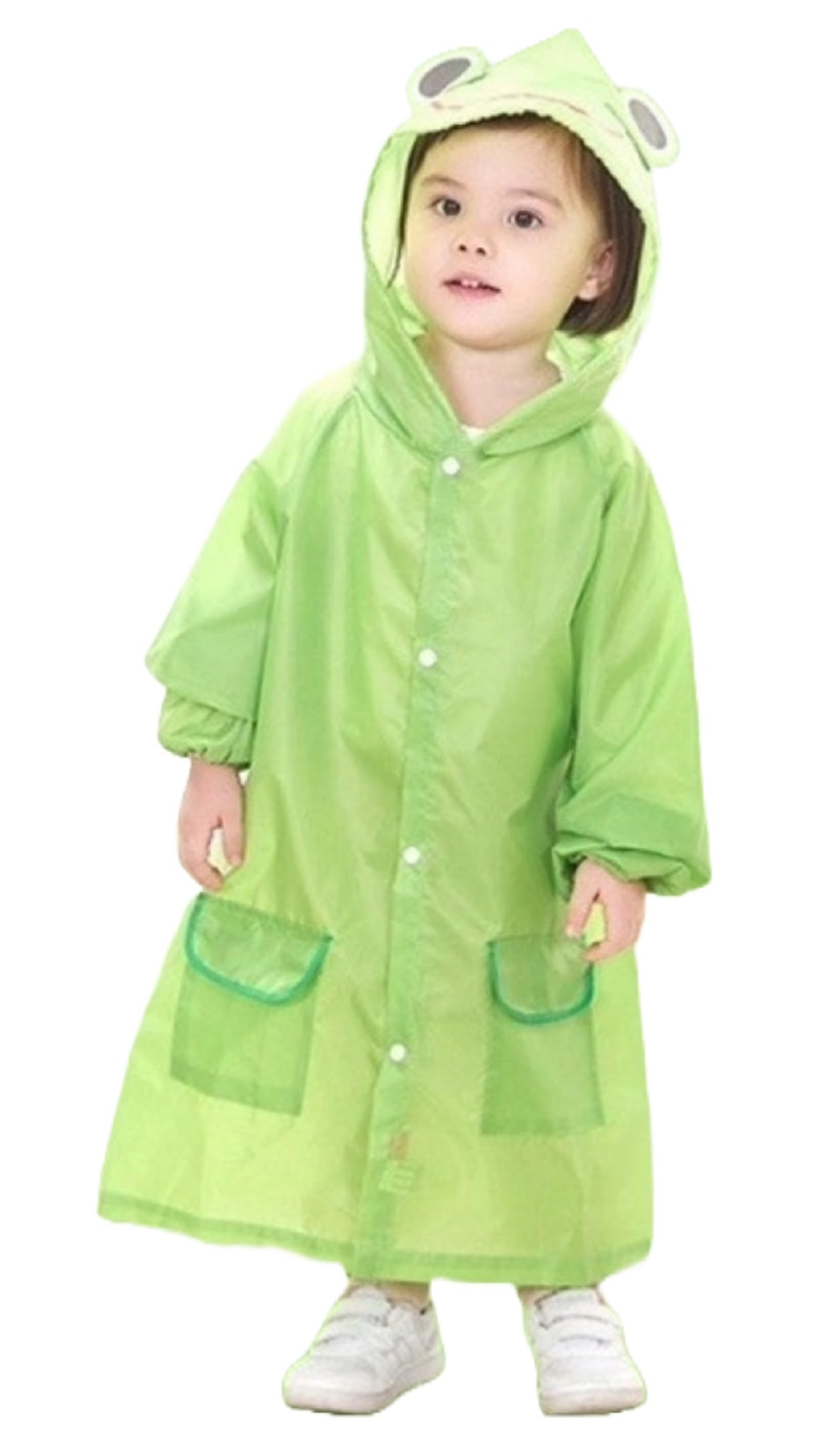ZachariasGirl's Kids PVC Waterproof Long Raincoat fr-02 (3-7 Years_Pack of 1)