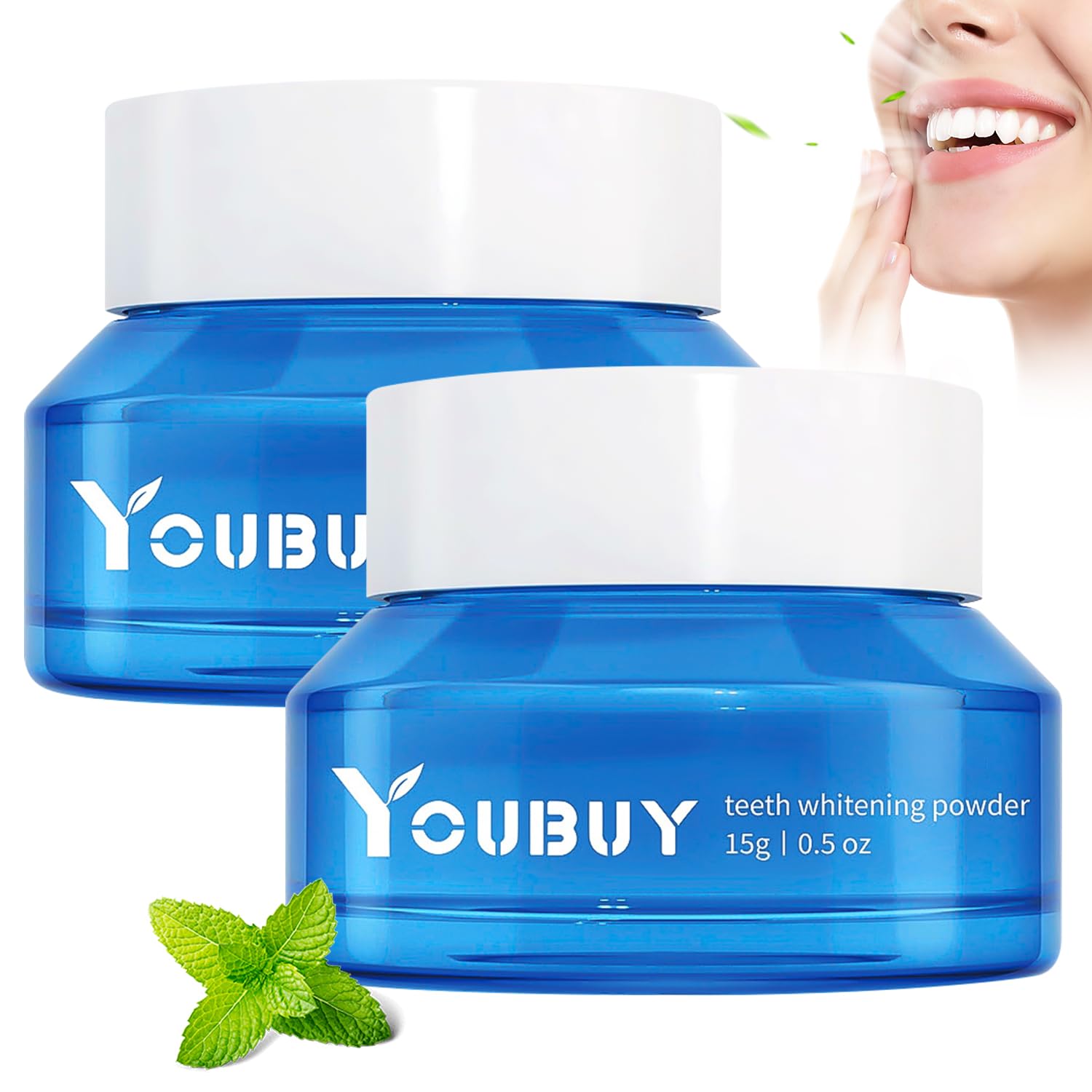 Teeth Whitening Powder, Natural Teeth Whitener, Teeth Whitening Powder Toothpaste, Instant Teeth Whitening and Stain Removal, Fresh Breath (2PCS)