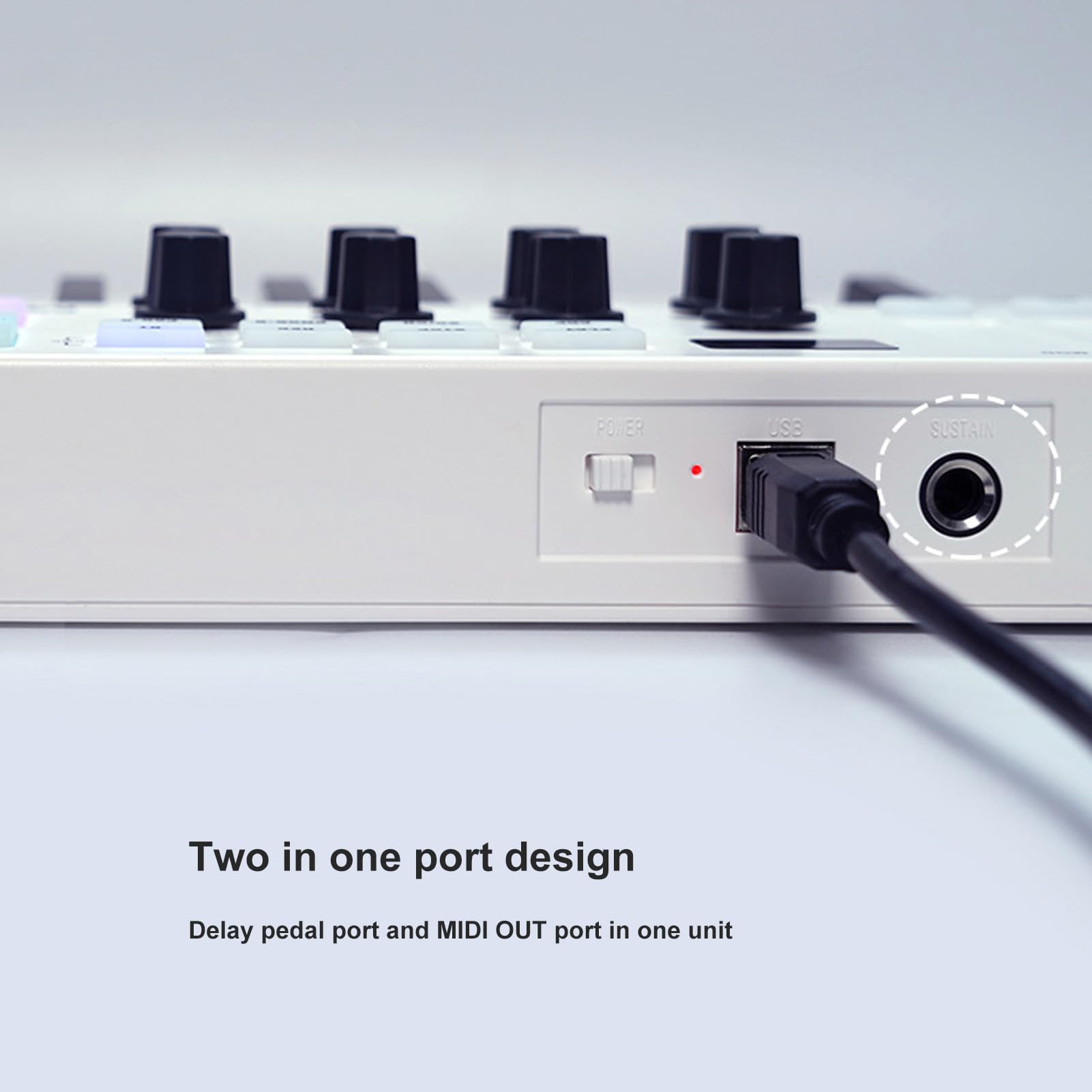 POENVFPO Controlador de Teclado MIDI Compacto con 25 Almohadillas de Tambor Mini -tanque y 8 Retroiluminadas, Ideal para Crear Música en Studio, Hotel BT, Conexión con Cable
