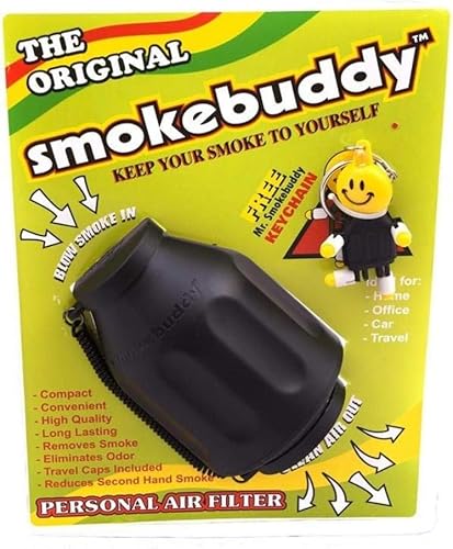 スモークバディ 煙草の消煙・消臭 エアフィルター 携帯用 HEPAフィルター Smokebuddy 正規品 (Original, ブラック) - TSマネジメント - 商品画像