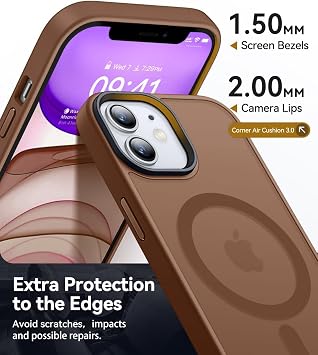 Case for iPhone from Babylon Camera Protected Matte Transparent Color Case with Magsafe Wireless Charging Feature (iPhone 11 Titanium Gold)