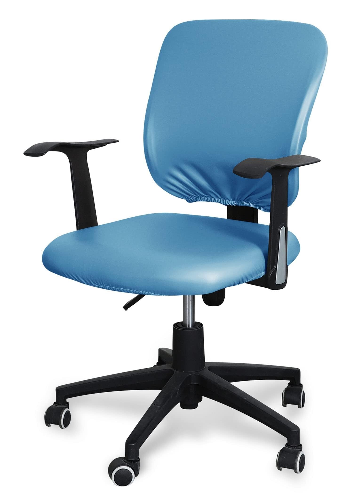 NMVAWIPT PU Leather Office Chair Cover, Water Resistant Computer Slipcover Stretch Boss Slipcovers Removable Protector(Blue)