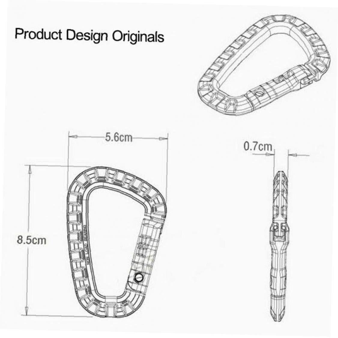 Lot De 5 Mousquetons Porte-clés En Plastique, Boucle De Verrouillage Rapide – Pour Sac à Dos, Gourde, équipement Outdoor (forme D)