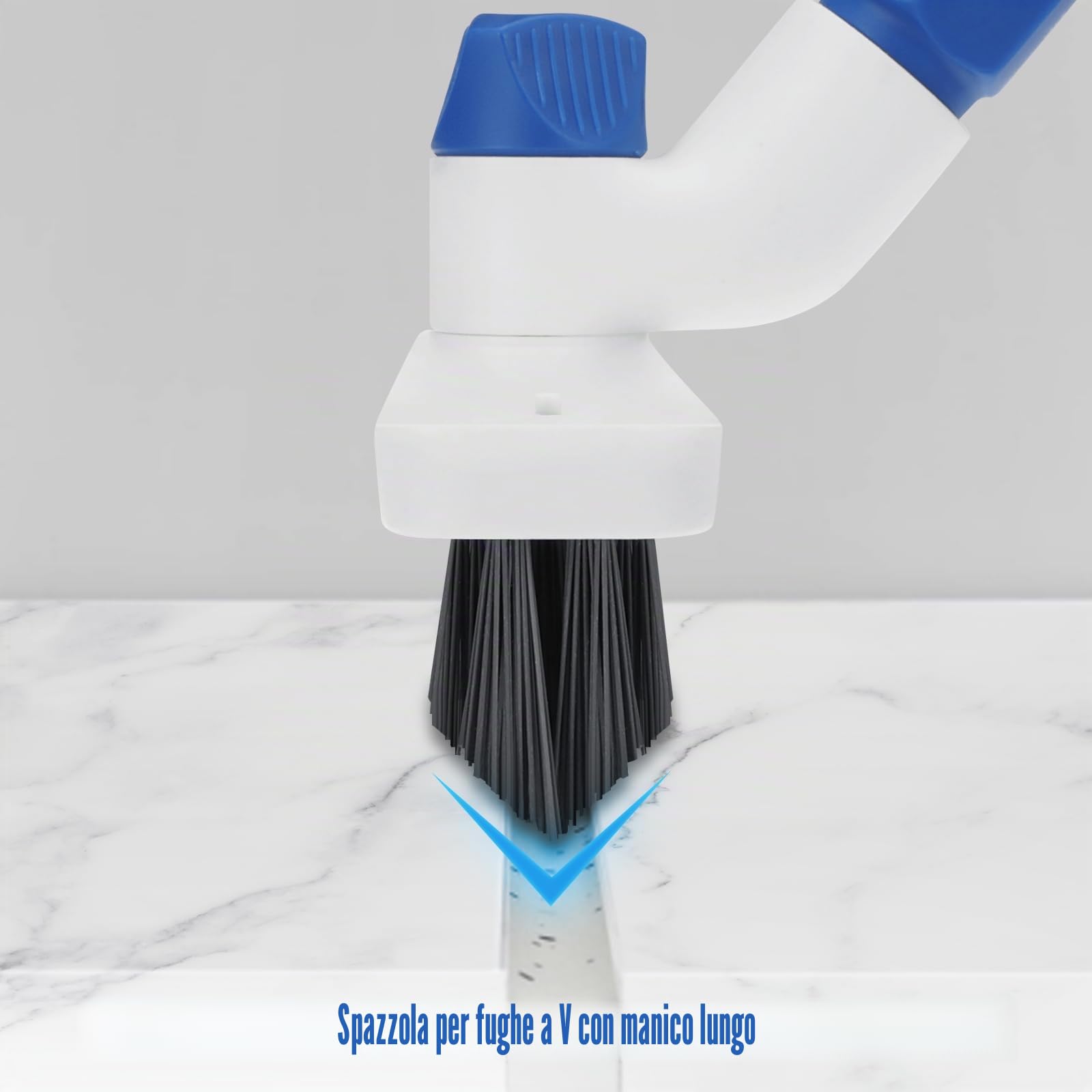 Qaestfy Spazzolone per Pavimenti con Manico Lungo 3 in 1 Pulisci Fughe Pavimenti 140 cm Spazzola per Pulire Doccia Pulizia Fughe Pavimento per la Pulizia di Piastrelle, Bagno, Cucina, Battiscopa
