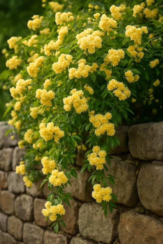 Yellow Lady Banks Climbing Rose, 2 Quart Potted Rose Live Plant, Rose Bushes Ready to Plant, Garden Rose
