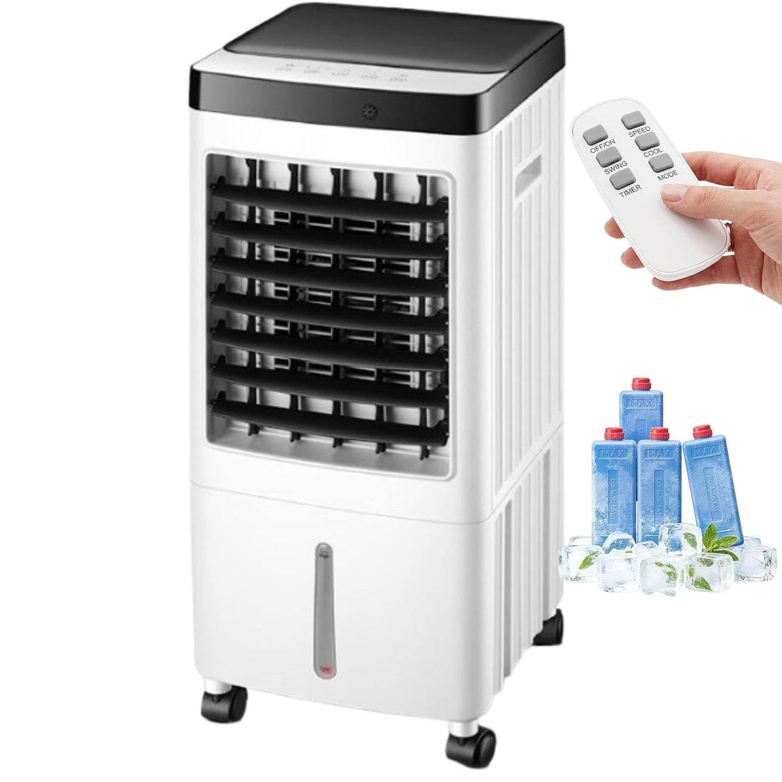 MhWrughts Windowless Portable Air Conditioner Fan 15L Evaporative Cooler with No Outdoor Unit, 3 Speeds and Wheels for Apartment Bedroom Office Mechanical