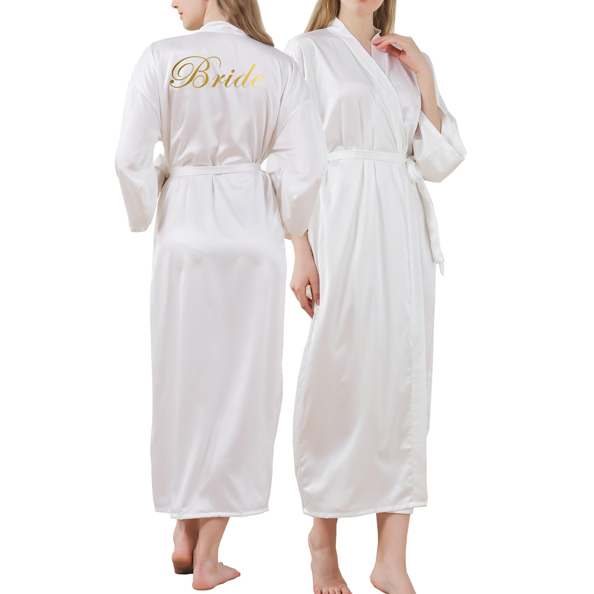 LONG Satin Robe for women Bride and Bridesmaid Dressing robe for Wedding Party 6052