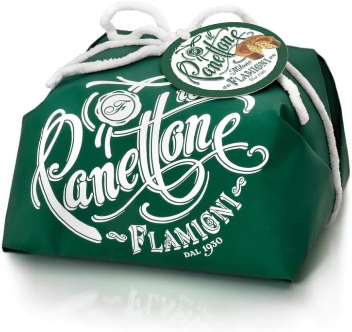Flamigni 1930 Classic Panettone Milano 1kg – Italian Artisanal Christmas Cake, Hand Wrapped Premium Panettone, Traditional Italian Dessert Gift, Green Packaging