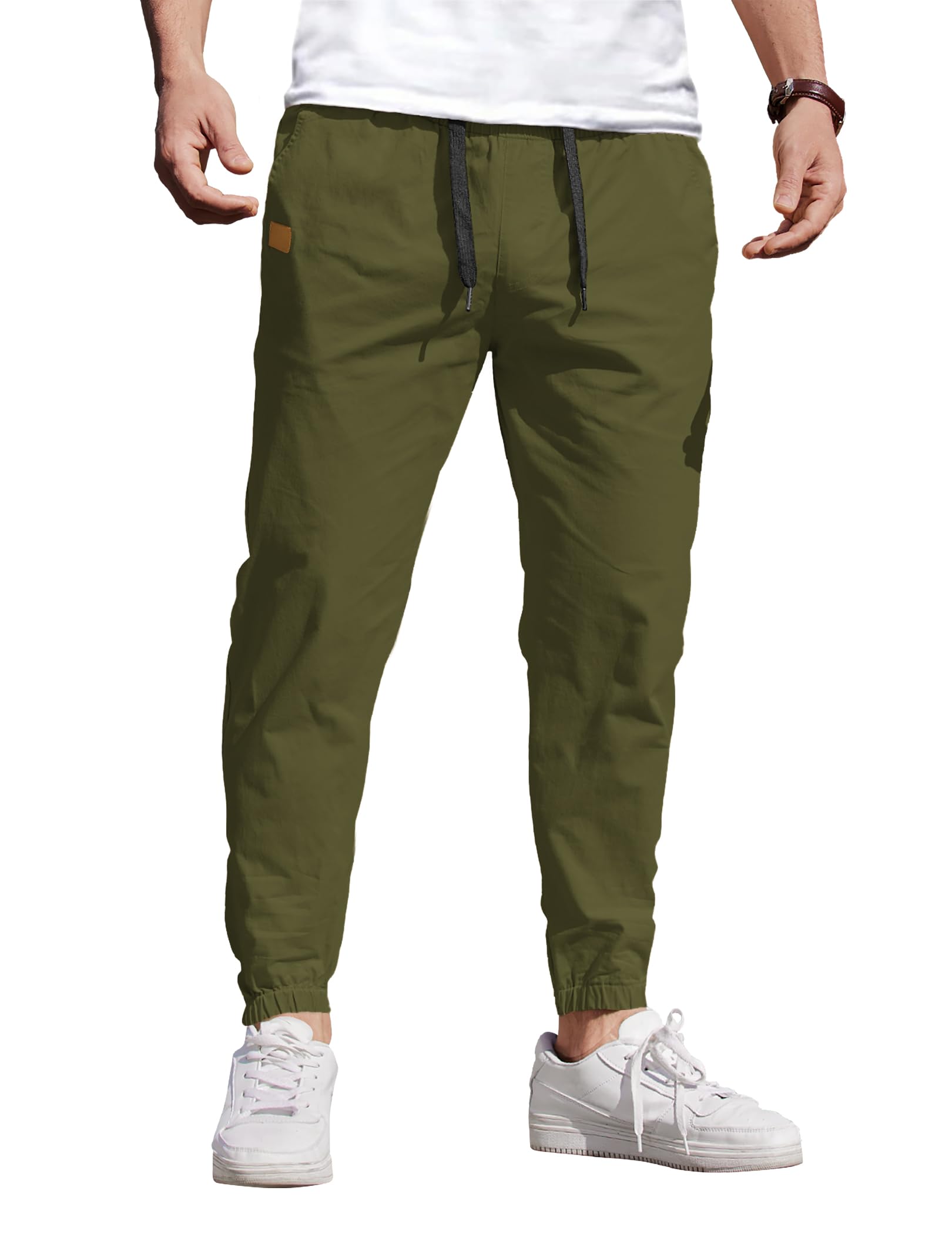 COOFANDY Hosen Herren Cargohose Jogginghose Baumwolle Elastischer Bund Casual Sweatpants Freizeithose mit Gummizug Schlupfhose mit Taschen