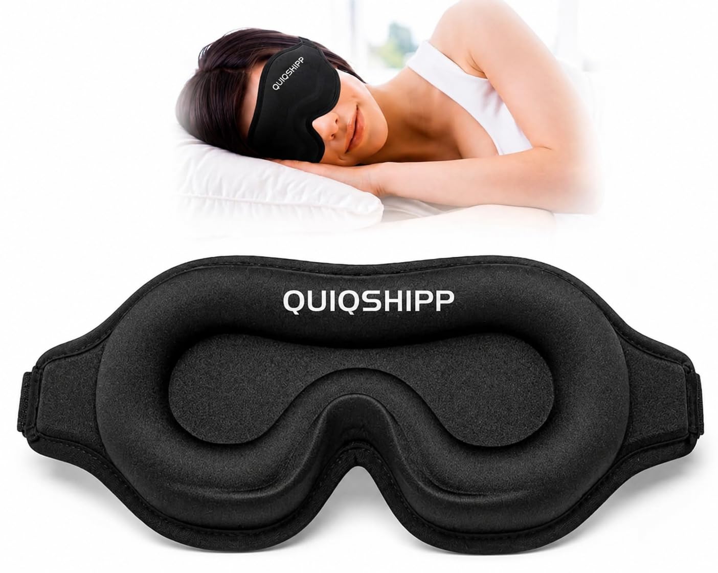 quiqshipp 3D Memory foam Sleeping Mask For Men Women Sleep Mask Blind Fold Eye Cover Pad For Travel | Night eye band eyemask patch Complete Blackout Sleeping Eye Mask | Blackout Sleeping Eye Mask men | HIGH WEIGHT & PREMIUM QUALITY-picture-38