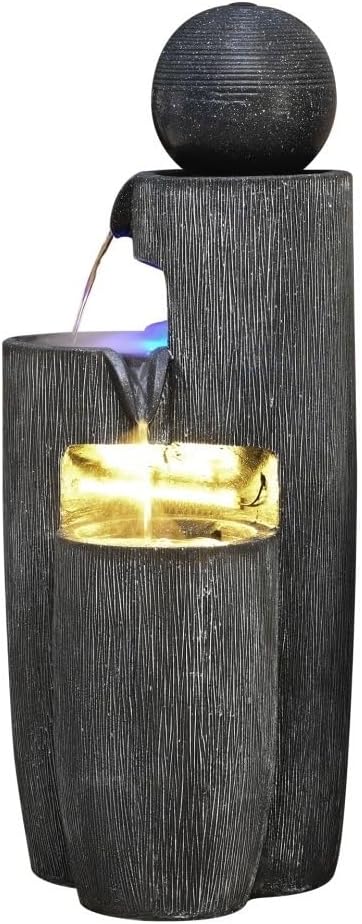 Standing Waterfall Water Fountain Decoration, Modern Living Room Humidification Entrance Hall Wealth Attracting Decoration Floor to Ceiling Floor Fountain