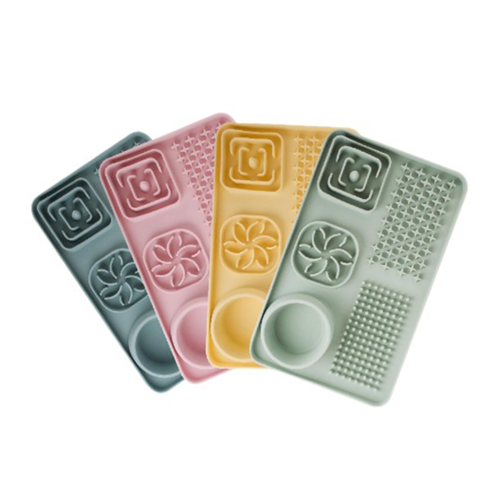 4 Stück Leckmatte für Hunde und Katzen, Leckmatte mit Saugnäpfen rutschfest, verlängert die Mahlzeitenbereicherung, Futtermatten für langsames Fressen,4pcs,30 * 8cm