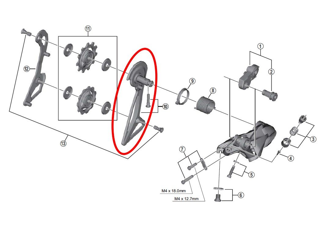 Shimano Portapoleas Exterior SS - RD-R9100 Bike Derailleur Component