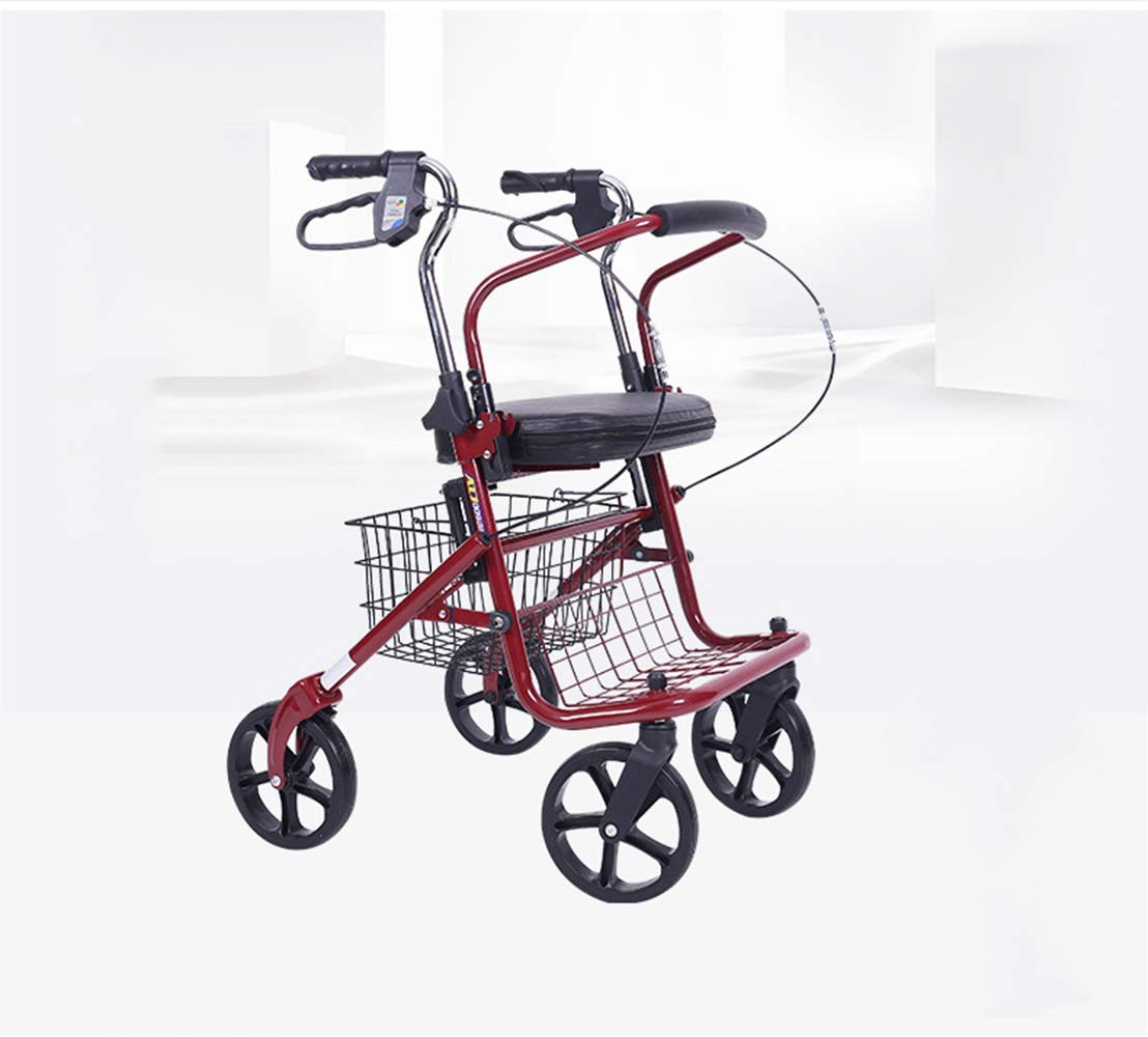NATWEE Walker, Leichter, zusammenklappbarer Rollator mit Vier Rädern, gepolstertem Sitz, ergonomischen Griffen und abnehmbarem Einkaufskorb-Gehrahmen It's so Kind of You