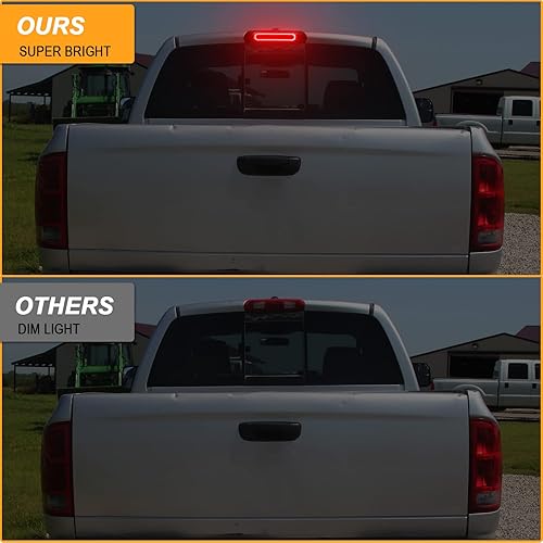 Miniatura 3 de R&F Auto Lente ahumada LED de repuesto de luz de freno de montaje alto para Ram 1500 2500 3500 (2002-2008), para Ram 2500 3500 (2009), luces de