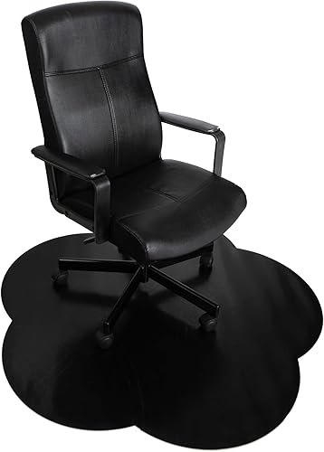 DESKU Flower Power - Tapete para silla de escritorio, PVC resistente para protección del suelo, negro, 48 x 49 pulgadas, fabricado en los Estados