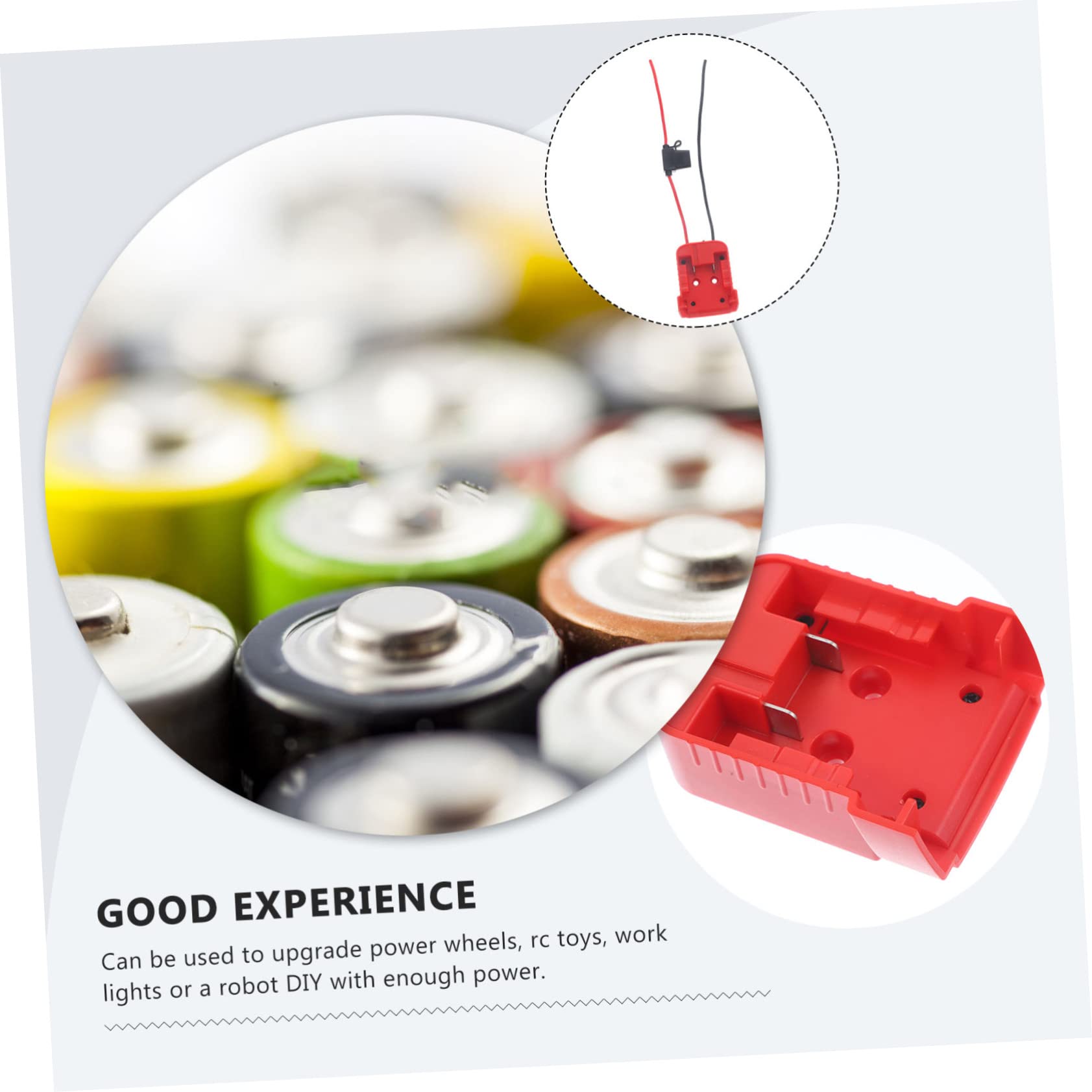 DOITOOL Adaptador De Corriente para Coche De 3 Piezas Conector De Batería De Plástico De 18 V Fácil De Instalar.