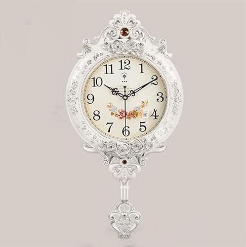 Reloj de pared oscilante, silencioso de calidad sin tictac, funciona con pilas, 20 pulgadas19.9 in, cuadrado, fácil de leer, reloj para el hogar, la