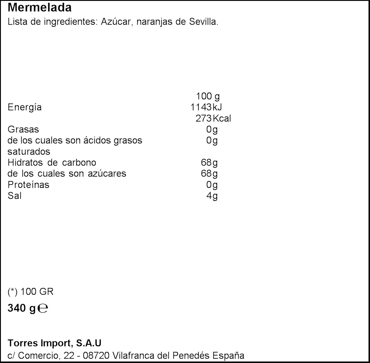 Tawny Orange - Mermelada De Naranja, 340 g - Pack de 6 Unidades
