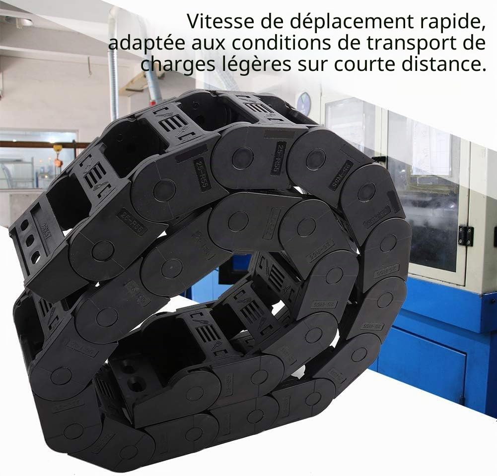 Chaîne porte Câbles, 100 cm 25 x 57 mm Nylon chaine plastique Pour l'Imprimante 3D, ouverte des deux côtés, chaîne de traînée, Transporteur pour 3D Imprimante CNC Routeur Machine