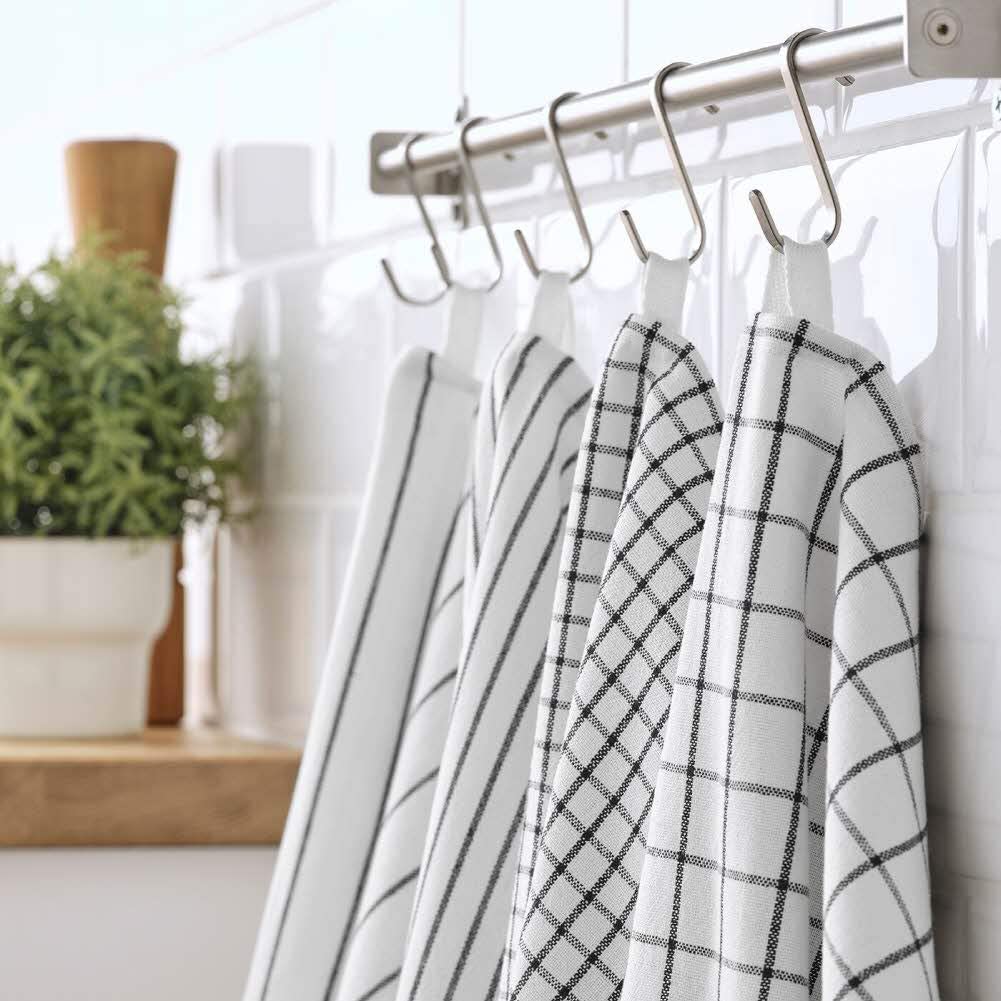 W2S Rinnig Tea Towel, Patterned, 45x60cm, Set of 4 (Dark Grey). 2