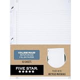 Five Star Loose Leaf Paper + Study App, Recycled Notebook Paper, College Ruled Paper, 8-1/2" x 11", 80 Sheets, Reinforced Filler Paper (170023) – view 1