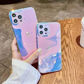 Transparent Rainbow Laser Soft Phone Case For iPhone 11 12