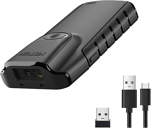 NETUM Leitor código de barras mini Scanner Bluetooth Sem Fio 2.4GHZ USB Códigos 2D portátil 3 em 1 clipe para smartphone Tablet PC iOS Android Windows MacOS GS-E800