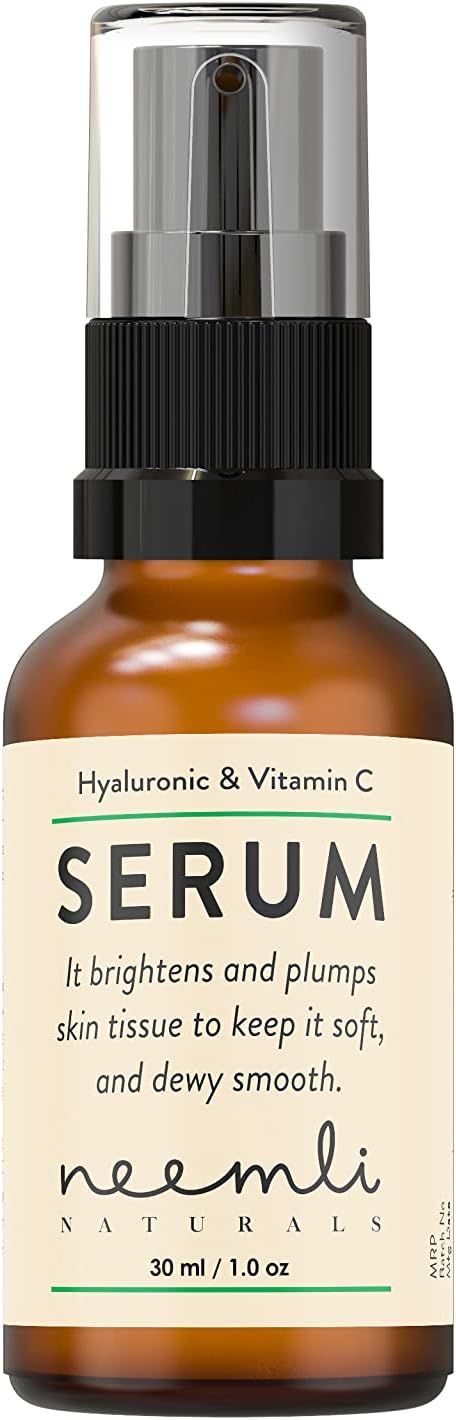 Neemli NaturalsHyaluronic & Vitamin C Serum, Light and Non-Greasy Age-Defying Serum, Brighten Skin Tone - 30ml (Pack of 1)