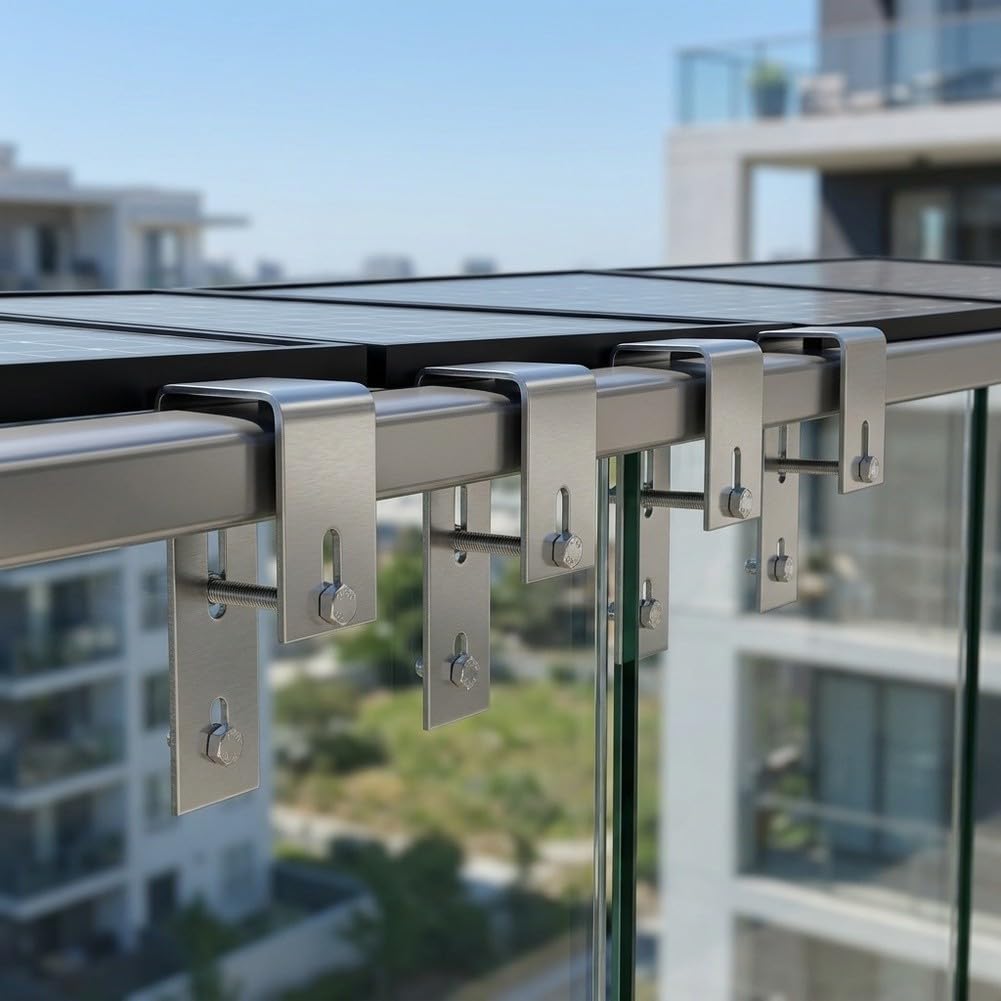Kit Montaje Panel Solar para Acero Inoxidable 4 Piezas Kit Montaje