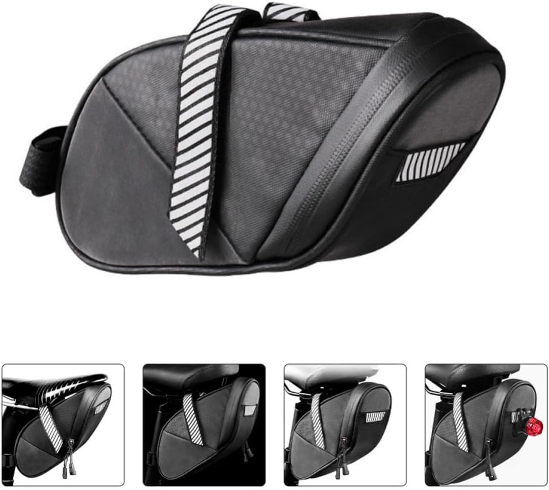 Waterproof Large Capacity Bike Seat Bag Rear Pack Pouch for Night Cycling Compatible with Bike Saddle Backseat Storage