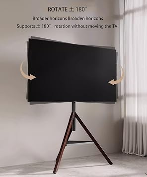 TV Stand - TV Stand, Portable TV Floor Stand - LCD TV Frame Floor Stand, TV Stand Tripod Stand for 32 to 75 Flat/Curved TV Screens, Floor TV Stand with Shelf, Height Adjustable Swivel, Max 50kg