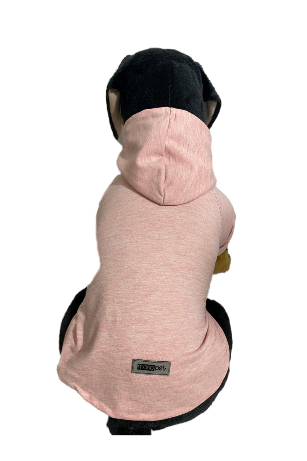 monopetz Kapişonlu Sweatshirt Köpek ve Kedi Kıyafeti - Düz Koyu Pembe XL Beden