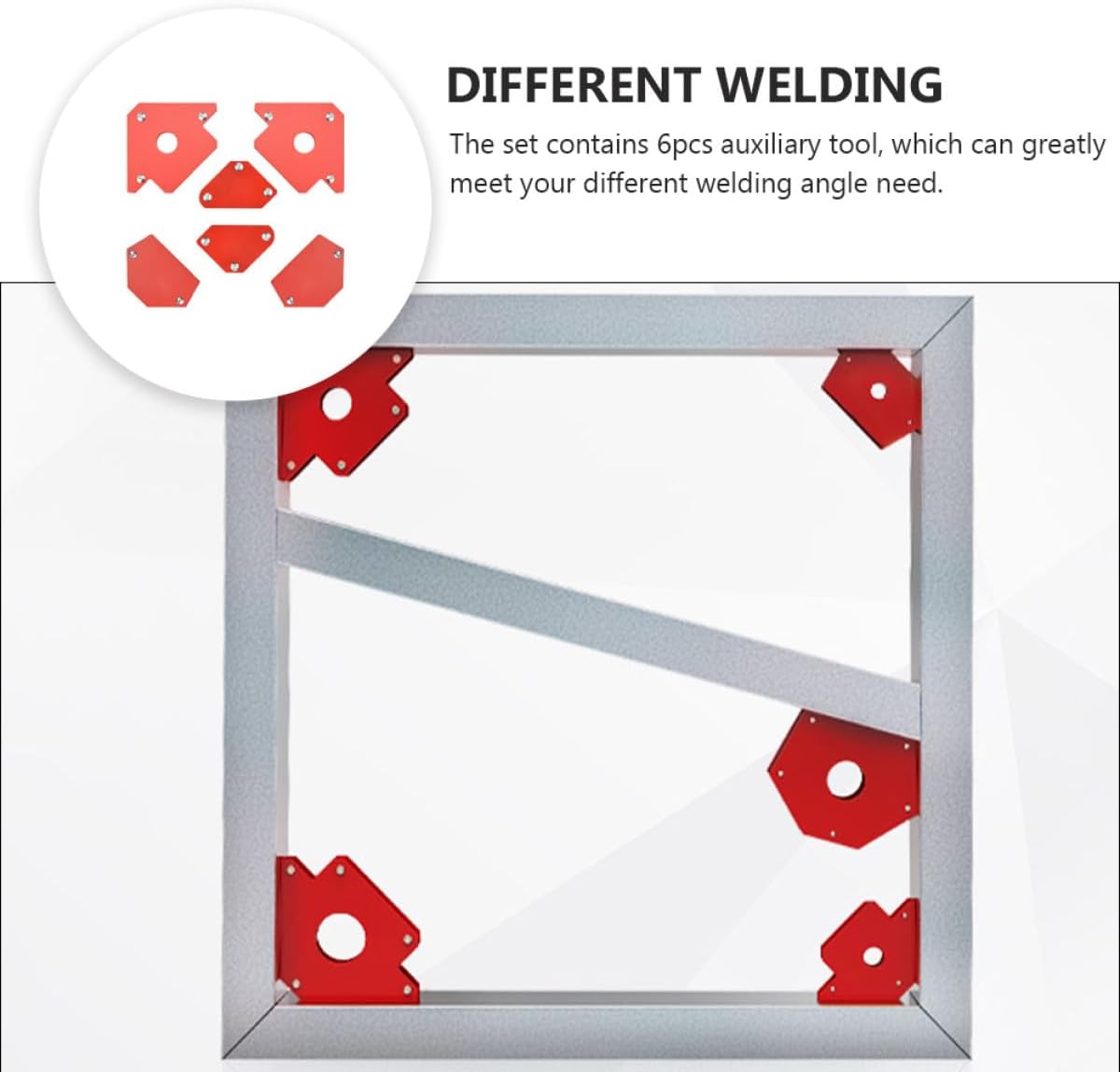6pcs Multi-angle Magnetic Welding Holder Set Triangular Welding Angle Fixator Clamp for Welder Positioning and Fabrication
