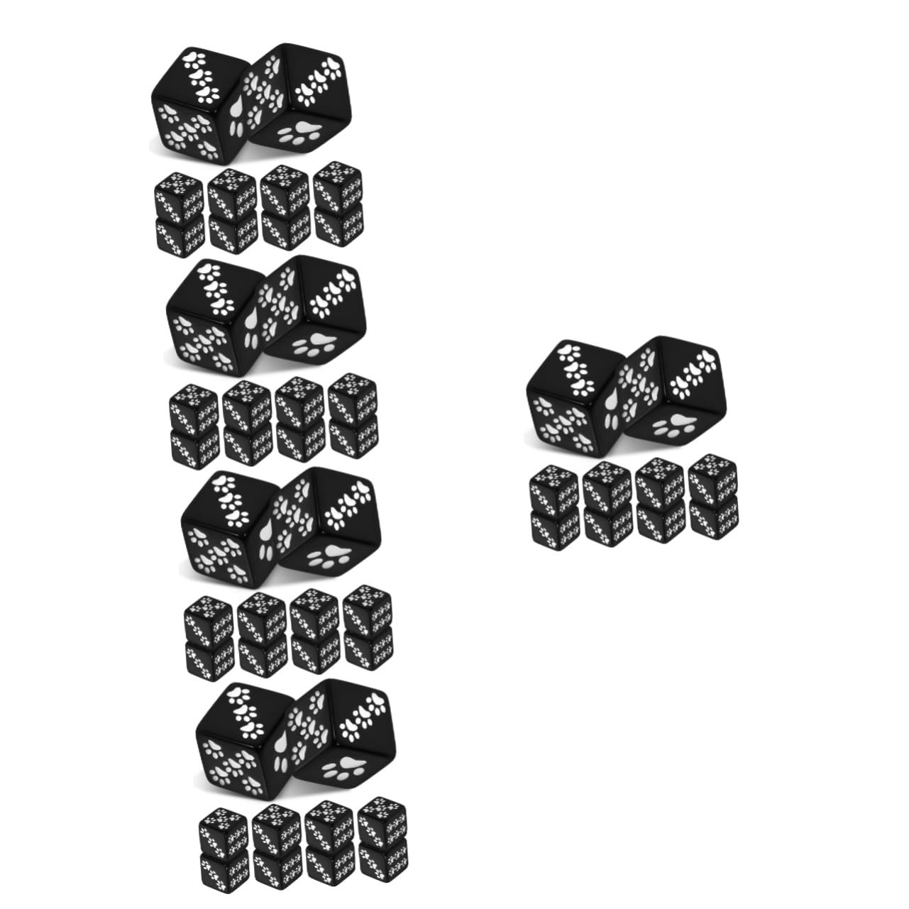 Abaodam 50 Pièces Dés À Motif De Patte Dés Dés pour De Hasard Accessoires De Dés Dés Portables De Société Dés Dés en Résine Dés De Divertissement Dés Multi Faces Disposition des
