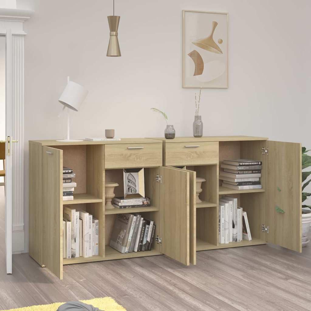 Sideboard Wohnzimmer, Anrichte Sideboard, Sideboard Küche, Sideboard Flur, Sideboard Sonoma-Eiche 160x36x75 cm Holzwerkstoff