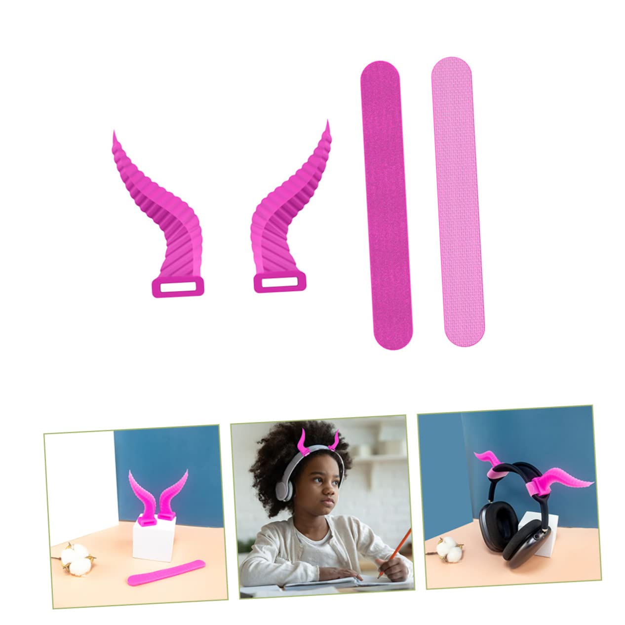 Angoily 5paia Decorazioni Horn Per Cuffie Silicone Accessori Per Headset Creativi e Divertenti Per Gaming e Feste Facili Da Installare e Compatibili Con La Maggior Parte Delle Cuffie Neon