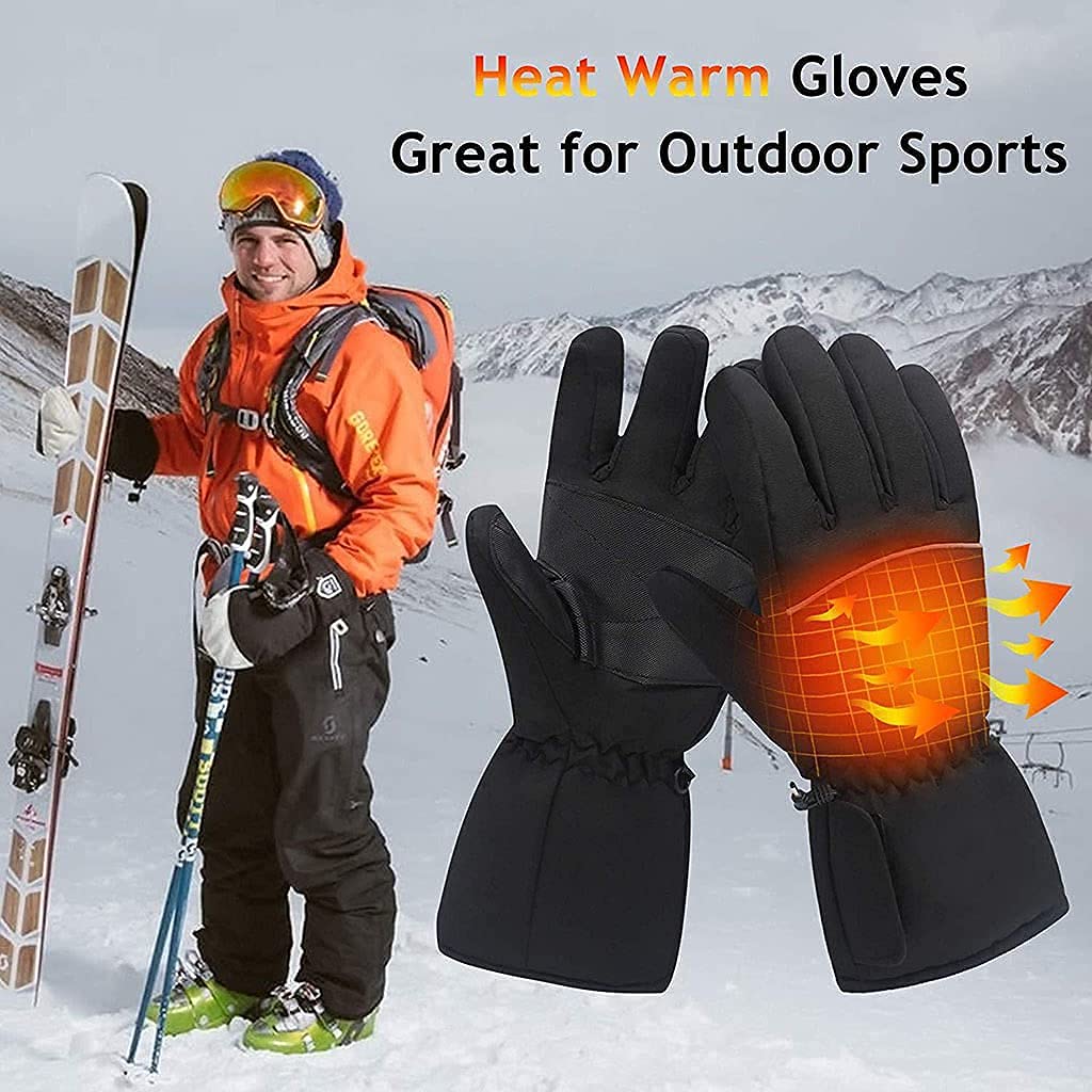 Guantes térmicos eléctricos con Pantalla táctil, para Exteriores, Interiores, calefacción a batería, Guantes de Invierno a Prueba de Viento para Hombres y Mujeres, al Aire Libre, c