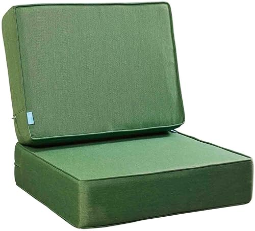 Miniatura 9 de ARTPLAN Cojín de asiento profundo para exteriores, juego de 24 x 24 x 6 pulgadas, cojín cuadrado para silla de patio de 18 x 24 pulgadas, para