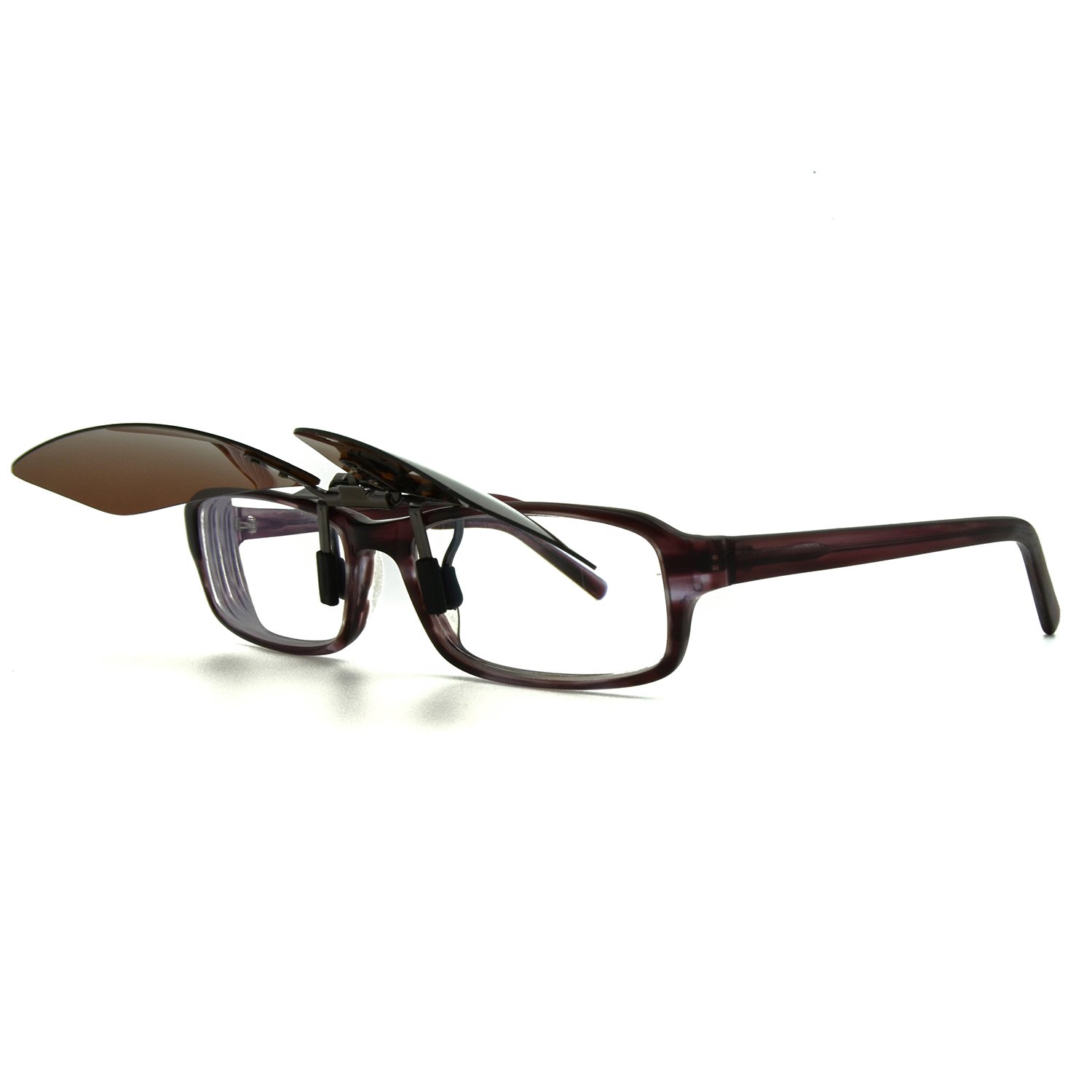 Cycling Sport Polarized Clip-on Flip Up Metall Clip Sonnenbrille Linsen Brille Unzerbrechlich Fahren Angeln Outdoor, braun, Medium