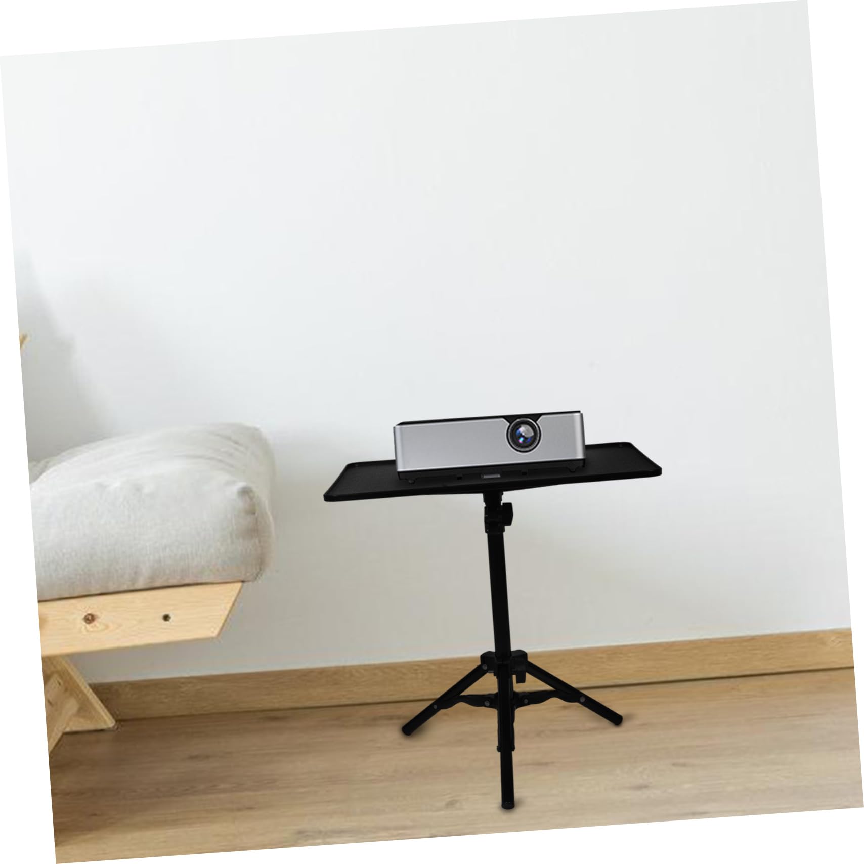 HEMOTON Supporto per Proiettore da Tavolo Regolabile, Stand Proiettore in Lega Nera, Altezza 32-60cm, Facile da Montare, per Scrivanie e Spazi Stretti